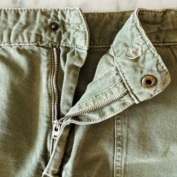 Free People Utility Cargo Mini Skirt | Women’s 12 | Olive Workwear Boho - Picture 5 of 8